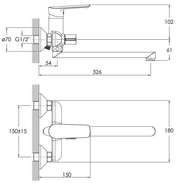 Смеситель для ванны Imprese Odra f0328701BO (хром) 516040 фото