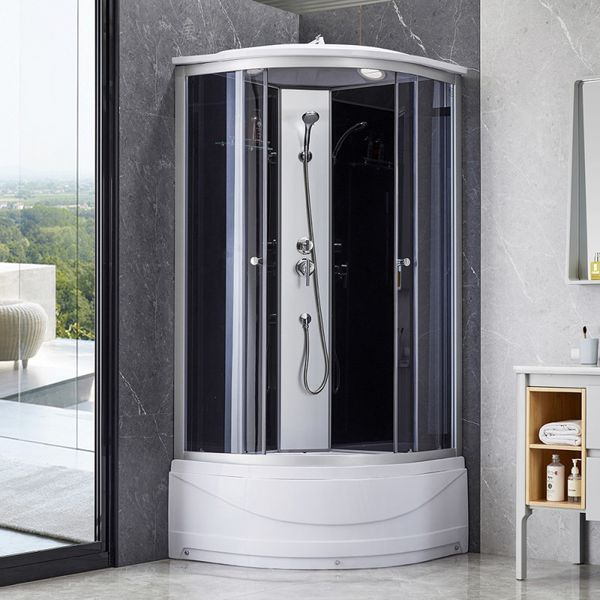Душовий бокс Lidz Tani SB90x90.SAT.HIGH.GR профіль сатиновий/скло сіре з піддоном 384921 фото