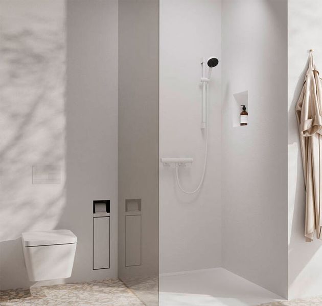 Набір аксесуарів для ванної Hansgrohe XtraStoris Rock 56062670 (чорний матовий) 683796 фото