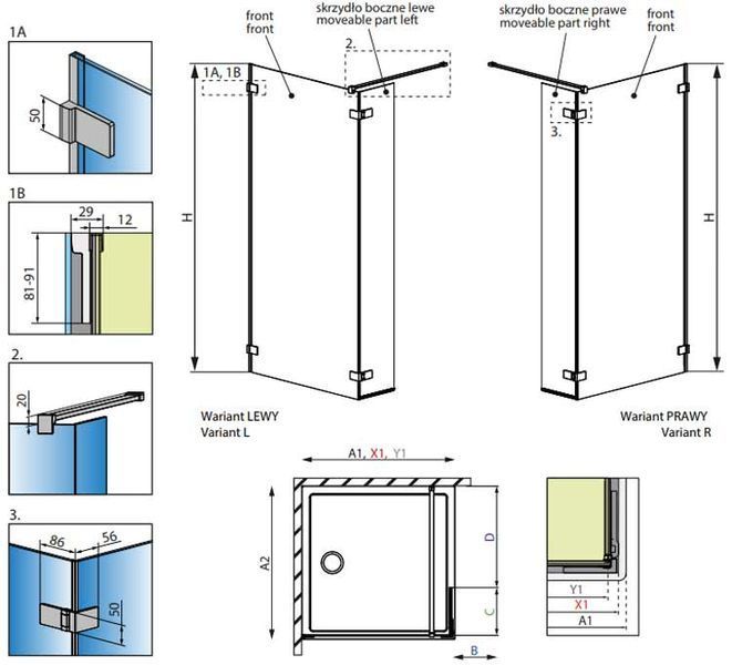 Душова кабіна Radaway Arta Walk-In 130 L (386213-03-01+386010-03-01L) профіль хром/скло прозоре 271930 фото
