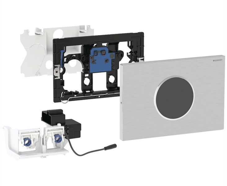 Інсталяція для унітазу Geberit Duofix Sigma 111.300.00.5 5в1 (клавіша Sigma 10 безконтактна електронна 230 В нержавіюча сталь) 693240 фото
