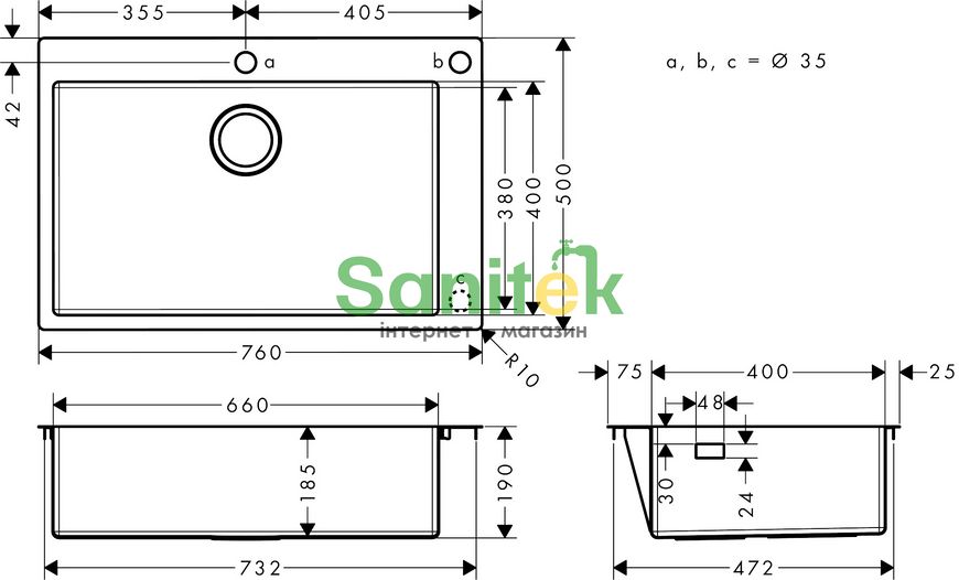 Кухонная мойка Hansgrohe S712-F660 (43308800) 305103 фото