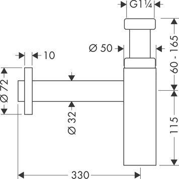 Полусифон для умывальника Axor Flowstar 51305670 (чёрный матовый) 428144 фото