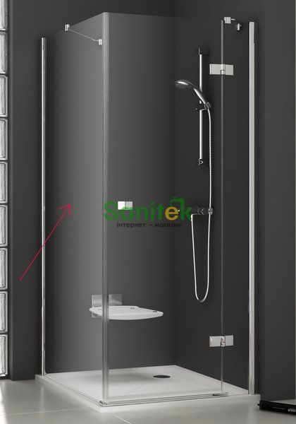 Боковая стенка Ravak SmartLine SMPS-80 L (9SL40A00Z1) хромированный профиль/стекло Transparent (левая) 152111 фото