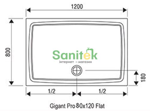 Душевой поддон Ravak Gigant Pro Flat 120x80 (XA03G411010) прямоугольный 136802 фото