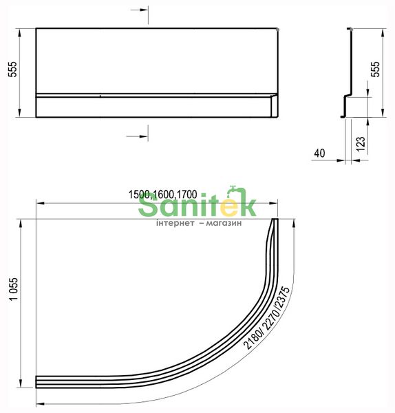 Панель фронтальна для ванни Ravak Rosa II 170 R (CZ41200AN0) права 435692 фото