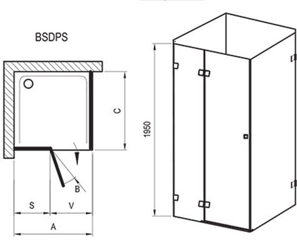 Душевая кабина Ravak Brilliant BSDPS-80x80 R+B SET хромированный крепеж/стекло Transparent (правая) 151977 фото