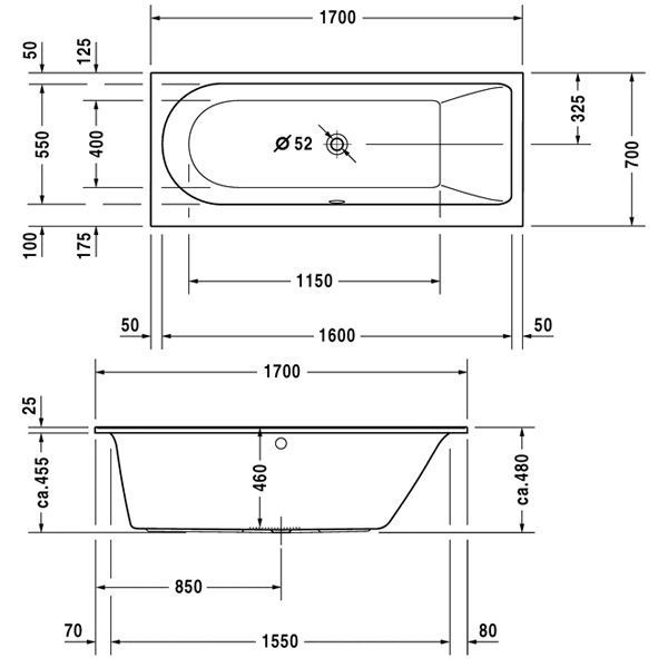 Ванна акрилова Duravit Darling New 170x70 (700241000000000) права 120489 фото