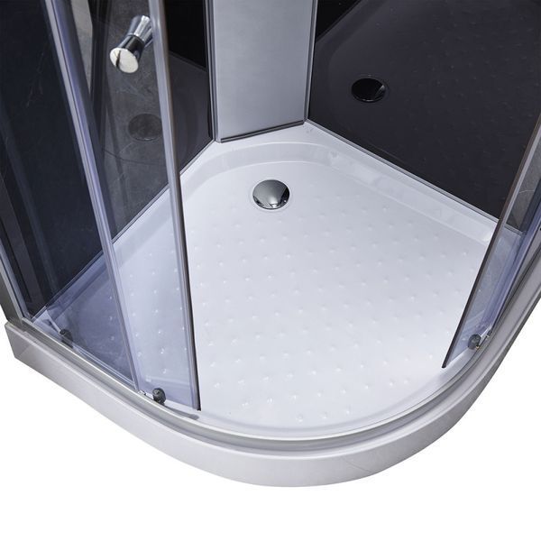 Душовий бокс Lidz Tani SB90x90.SAT.LOW.GR профіль сатиновий/скло сіре з піддоном 384923 фото