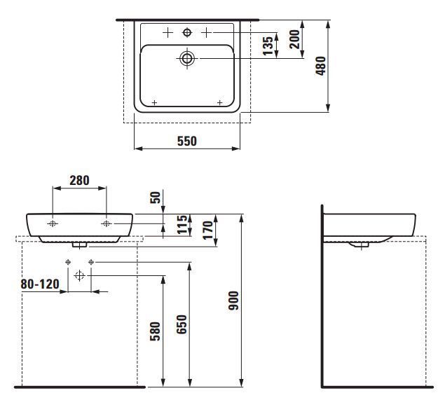Умывальник Laufen Pro 55x48 см (H8179510001041) 162120 фото