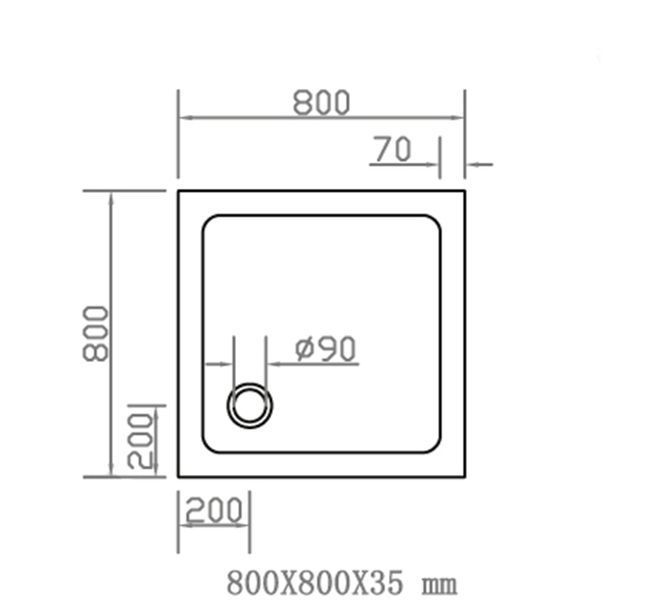 Душевой поддон Volle Compuesto 80x80 (4487.12808007) 955498 фото