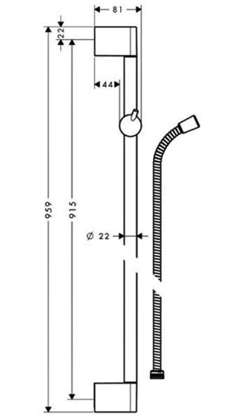 Душевая штанга Hansgrohe Unica Crometta 27609000 (90см) хром 91532 фото