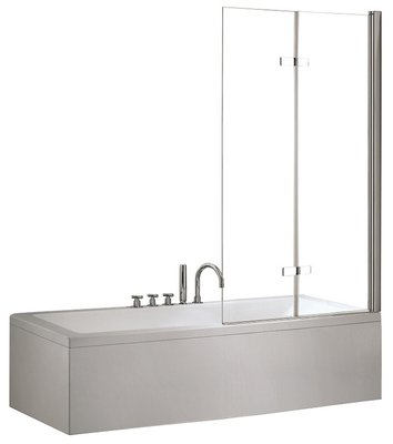 Шторка для ванны Besco Lumix 100x145 (PL-2S) профиль хром/стекло прозрачное 371415 фото