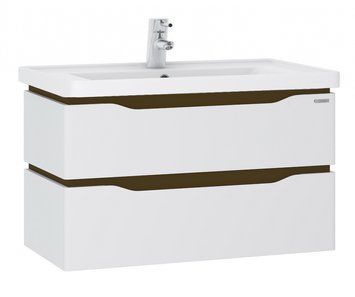 Тумба с умывальником Sanwerk Alessa Air 80 (MV0000604) белая/венге 137955 фото