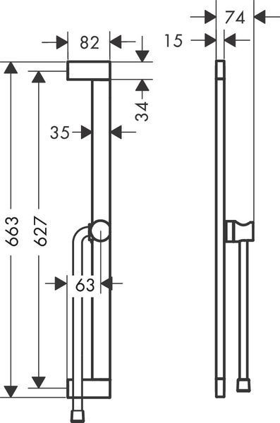 Душевая штанга Hansgrohe Unica E Puro 24404700 650 мм с шлангом 160 см (белый матовый) 694350 фото