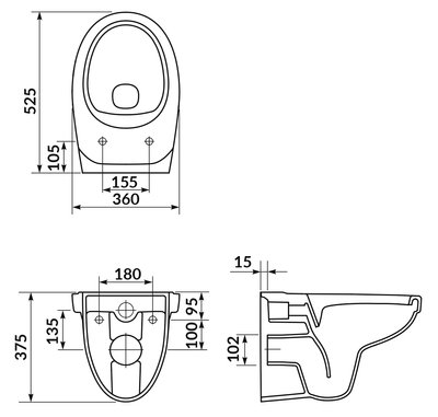 Унитаз подвесной Cersanit Cersania Simple On (469) S701-554 с сиденьем Soft Closing (дюропласт) 691630 фото