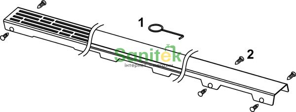 Решітка для трапу Tece Steel II 900 мм 600982 полірована 164683 фото