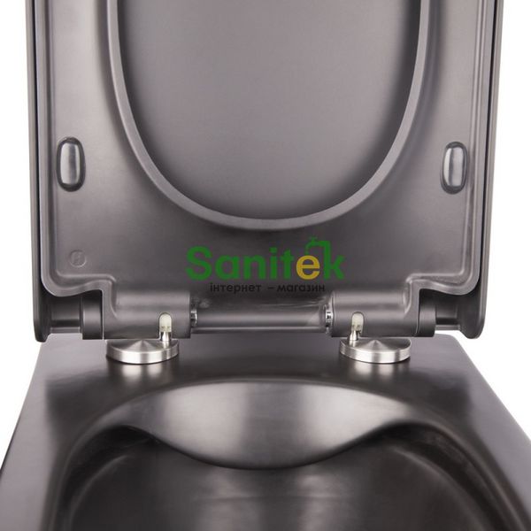 Унитаз подвесной Qtap Tern Rimless (QT1733052ERMB) с сиденьем Slim Soft-close (чёрный мат) 384815 фото