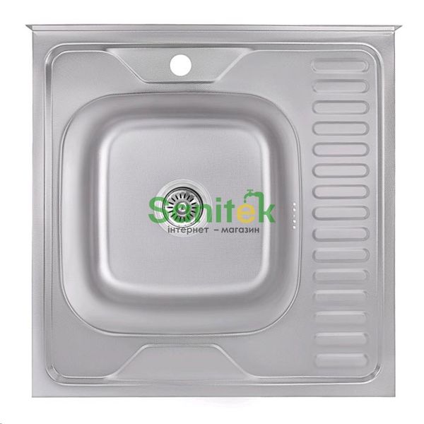 Кухонна мийка Lidz 6060-L Satin 0,8 мм (LIDZ6060LRSAT8) накладна ліва 388876 фото