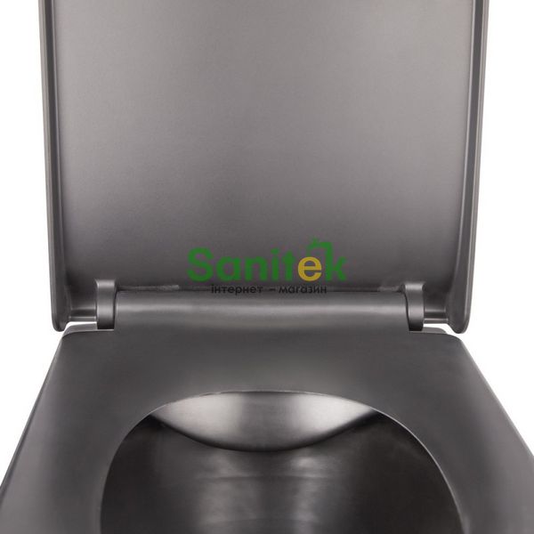 Унитаз подвесной Qtap Tern Rimless (QT1733052ERMB) с сиденьем Slim Soft-close (чёрный мат) 384815 фото
