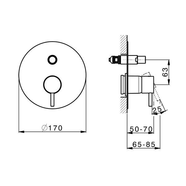 Змішувач для ванни та душу Devit Art 1502X140B прихованого монтажу (чорний) 311985 фото