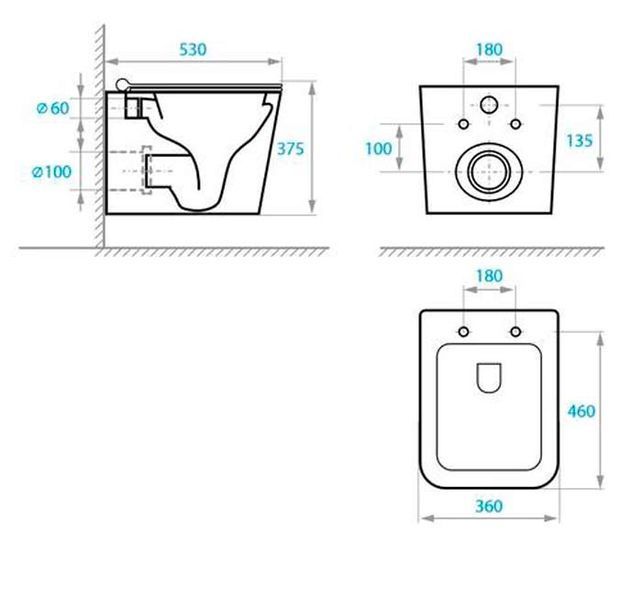 Унітаз підвісний Koller Pool Kvadro Tornado KR-0530-RQ з сидінням Soft Closing 850848 фото