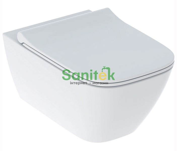 Унітаз підвісний Geberit Smyle Square Rimfree 500.685.01.1 з сидінням Duroplast Soft Close 545509 фото