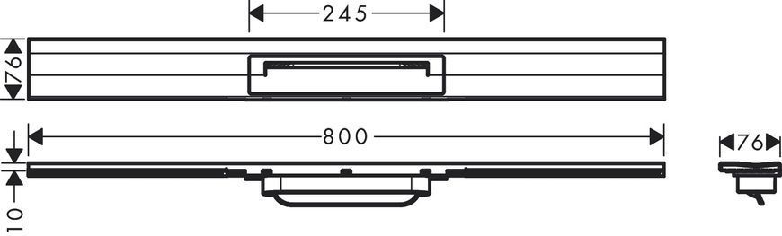 Решётка для трапа Hansgrohe RainDrain Flex 800 мм 56051000 пристенная (хром) 491437 фото