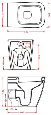 Унітаз підлоговий ArtCeram A16 ASV002 03;00 (чорний) 155895 фото