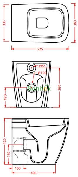 Унитаз напольный ArtCeram A16 ASV002 03;00 (чёрный) 155895 фото