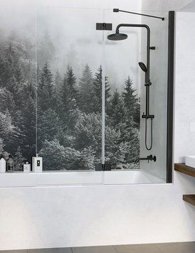 Шторка для ванны Radaway Essenza New Black PND II 140 R (10002140-54-01R) чёрный профиль/стекло прозрачное 281091 фото