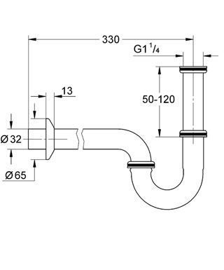 Сифон для біде Grohe 28961000 (хром) 91370 фото