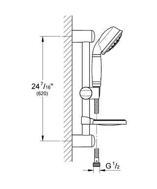 Душевой набор Grohe Relexa Rustic 100 Five 27142000 (хром) 98540 фото