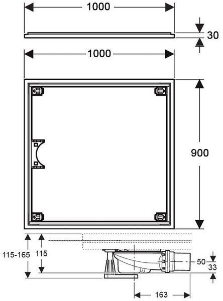 Душевой поддон Geberit Setaplano 100x90 (154.271.11.1) прямоугольный 138233 фото