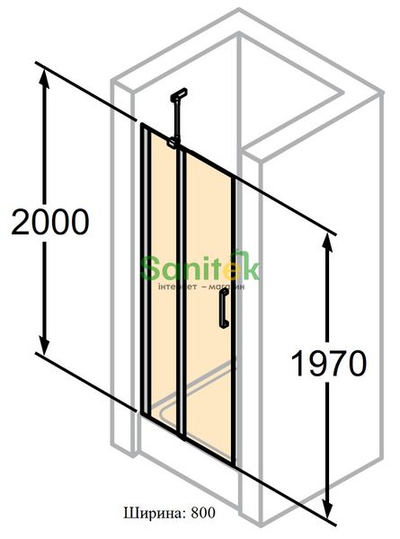 Душевая дверь Huppe Classics 2 80 (C23204.069.321) хромированный профиль/стекло прозрачное 272327 фото