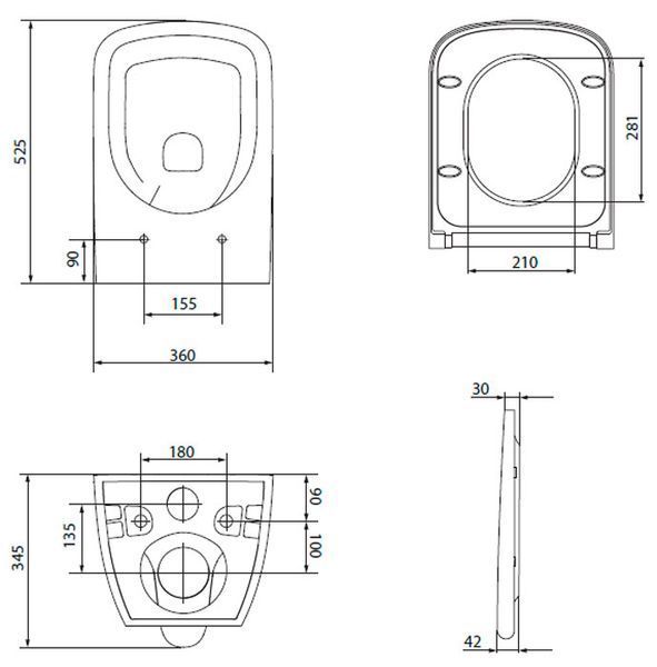Унитаз подвесной Cersanit Zen Pro Vortex S701-882 с сиденьем Soft Closing 989593 фото