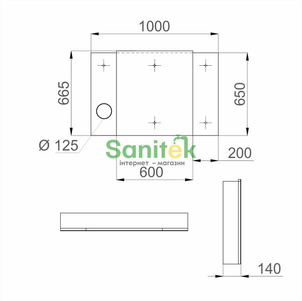 Дзеркало для ванної кімнати Sanwerk Everest Zoom 100x65см (MV0000784) зі збільшуючим склом 213584 фото