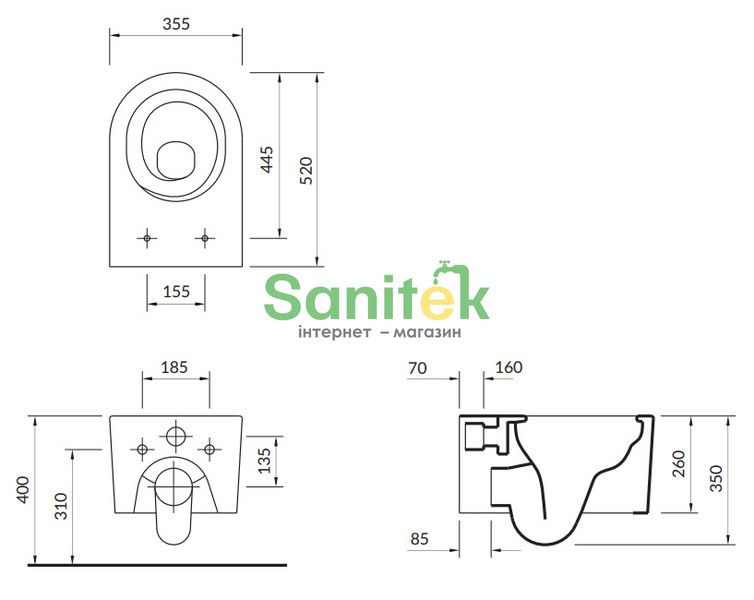 Унитаз подвесной Cersanit Inverto Stream On Сет B252 с сиденьем Slim Soft Closing (S701-432) 499976 фото