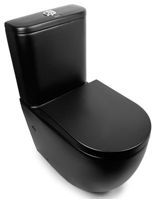 Унитаз-компакт Newarc Modern Rimless 3822B-M с сиденьем soft close (чёрный матовый) 351648 фото