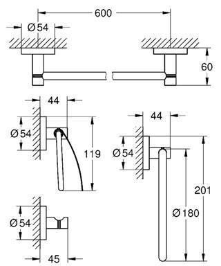 Набір аксесуарів для ванної кімнати Grohe Essentials 40776001 (хром) 130542 фото