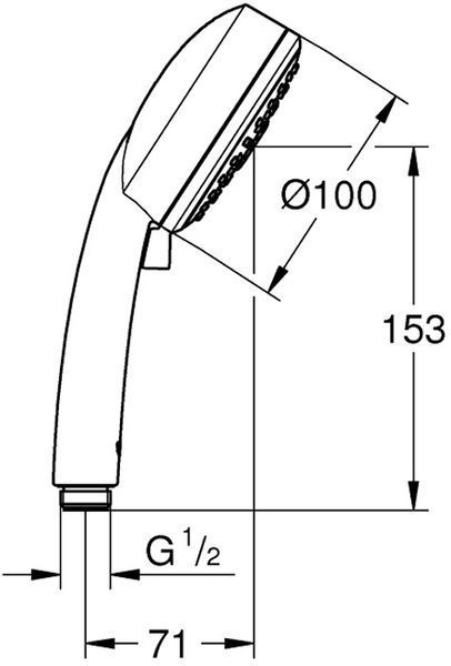 Душевая лейка Grohe Vitalio Comfort 100 III 26093000 (3 режима) 348121 фото