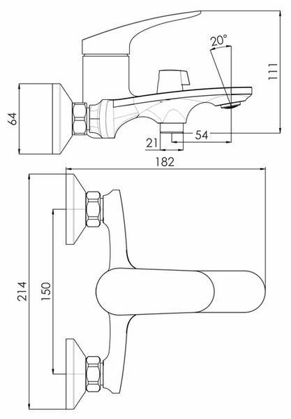 Змішувач для ванни Imprese Perla f03208001CA (хром) 892034 фото