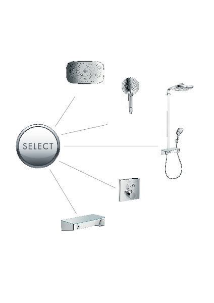 Душевая система Hansgrohe Raindance Select E 300 3jet Showerpipe 27127000 с термостатом (хром) 118156 фото