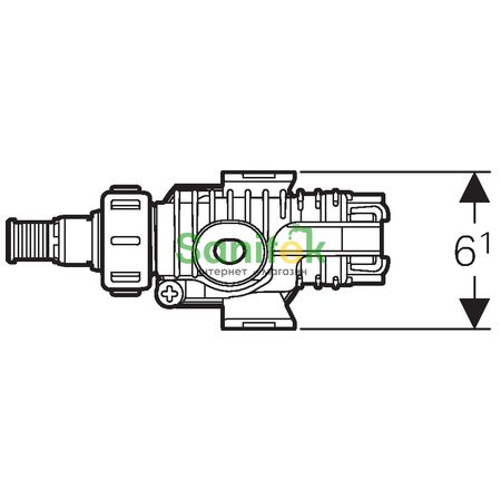 Впускний клапан Geberit type 380 (240.705.00.1) підведення води збоку 3/8" ніпель з латуні 162959 фото