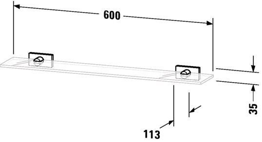 Полиця для ванної кімнати Duravit Karree 0099501000 (хром) 123349 фото