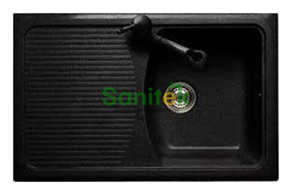 Гранітна мийка Telma Domino DO07910 Granite (30 black) 147583 фото