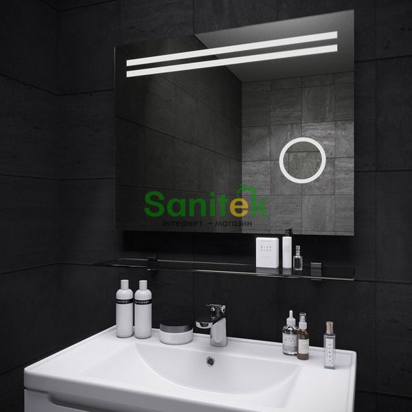 Зеркало для ванной комнаты Sanwerk Lava Della 80x65см (ZL0000127) с увеличительным стеклом 159740 фото