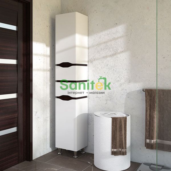 Пенал для ванної кімнати Sanwerk Alessa MV0000254 (білий/венге) лівий 153542 фото