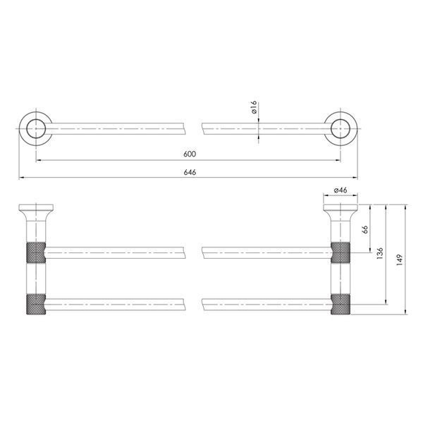 Держатель для полотенец Imprese Brenta 60 см ZMK081906290 (никель) 371155 фото