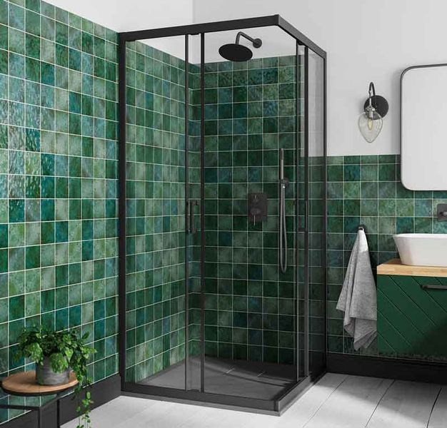 Душевая кабина Besco Modern 80x80 (MKB-80-190-C) профиль чёрный матовый/стекло прозрачное 673601 фото